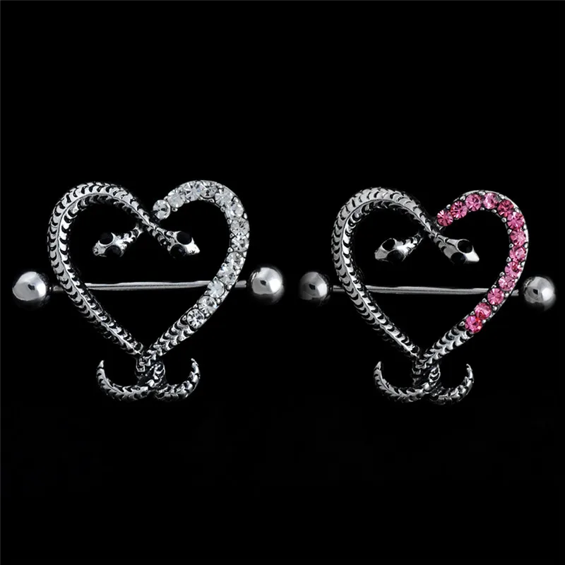 Пирсинг двойной змеиной головы для пирсинга сосков сексуальное Ювелирное