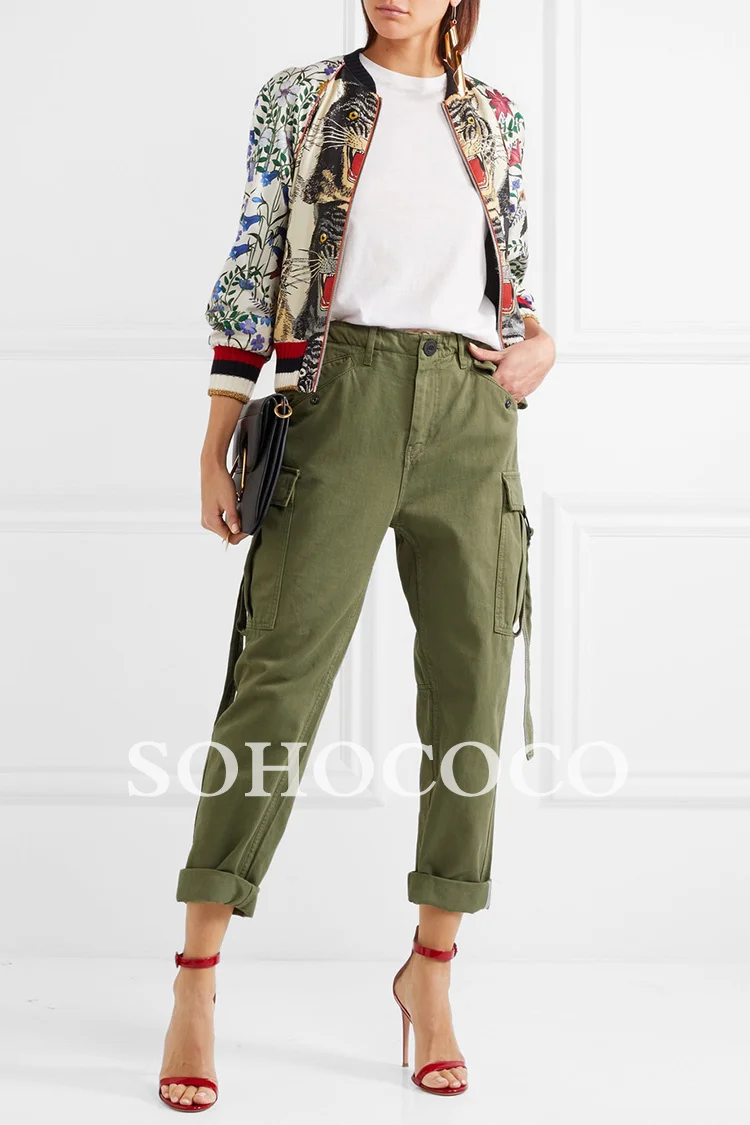 Женское пальто в уличном стиле Новое поступление 2017 модная леопардовая куртка