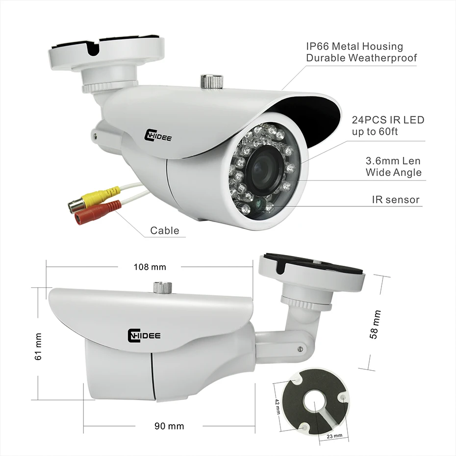 Cnhidee HD CCTV Безопасности 720 P 1 Мегапиксельная 4CH AHD DVR KIT день Ночь ИК-Камеры Системы