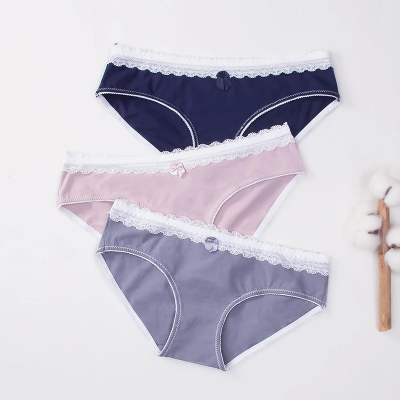 Женские хлопковые трусики милые кружевные трусы с цветочным рисунком нижнее