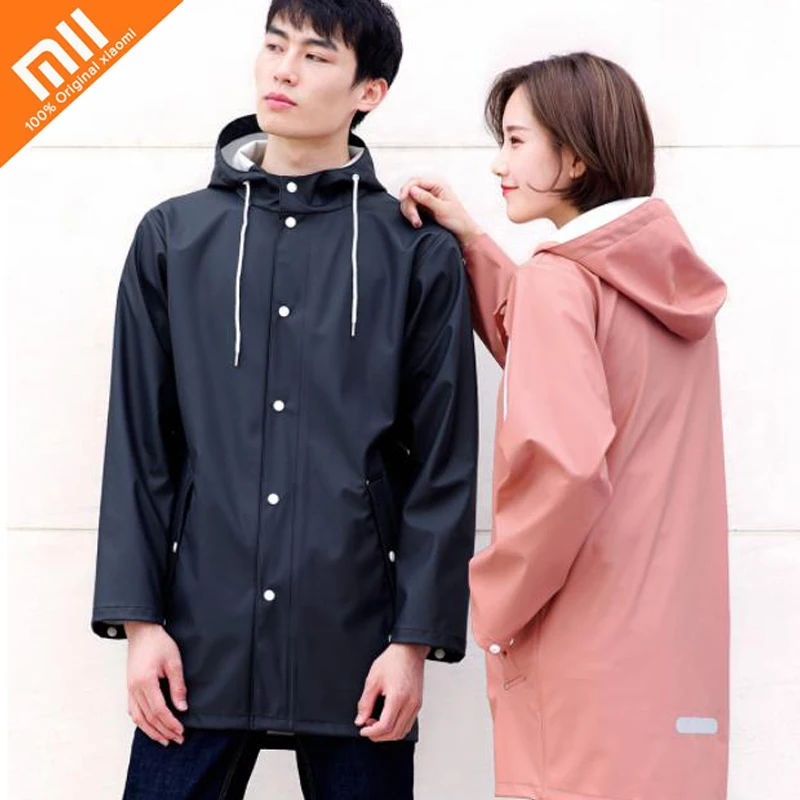 xiaomi mijia qihao городской плащ куртка для мужчин и женщин плащ зеленый PU водонепроницаемый ветровка Пара моделей