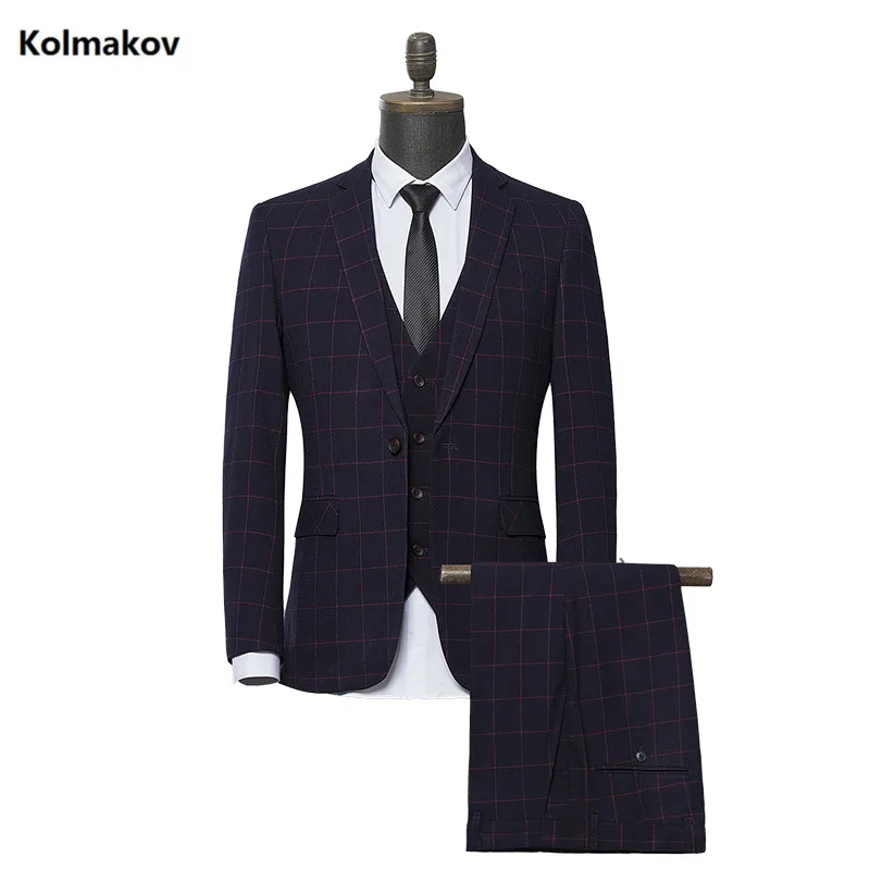 

(Пиджак + брюки + жилет) 2019 мужской модный деловой мужской костюм для отдыха свадьбы невесты и бала роскошный костюм сетчатые костюмы