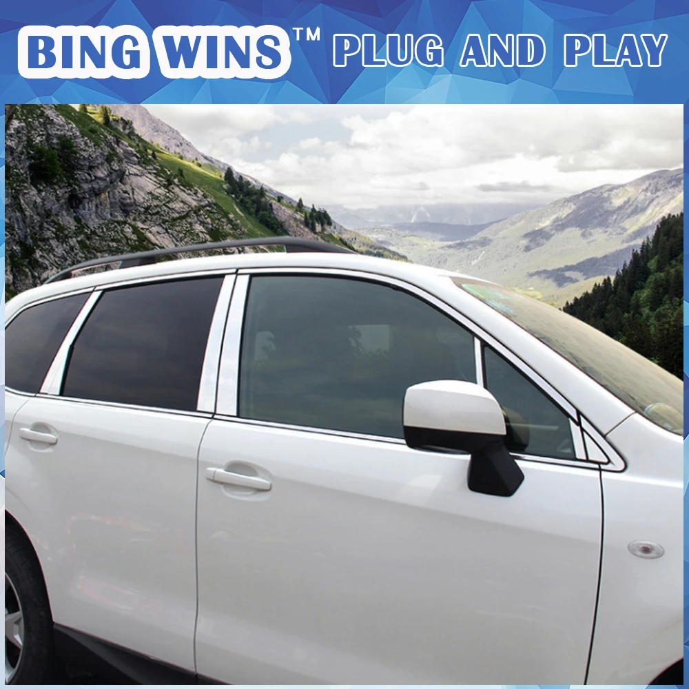 Стайлинг автомобиля наклейка на окно из нержавеющей стали для SUBARU Forester и outback