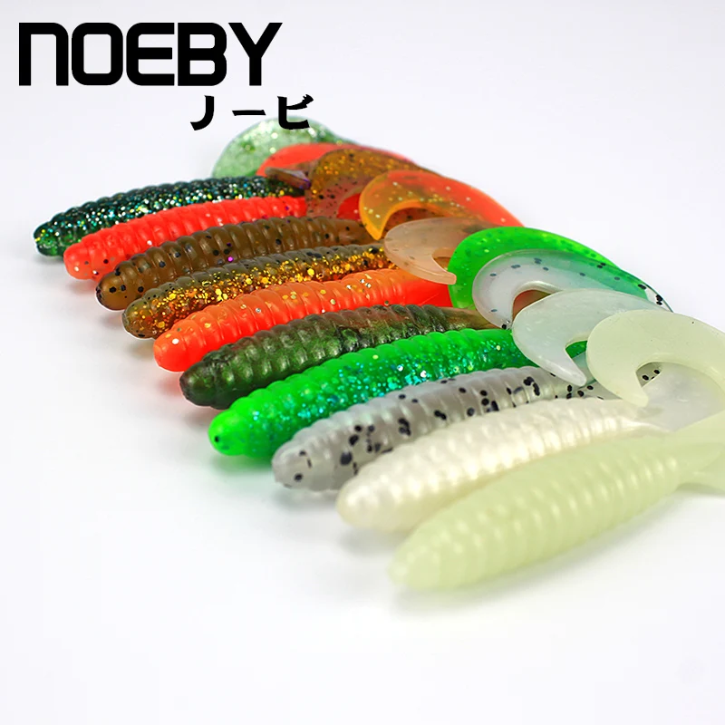NOEBY 6 шт./партия, Мягкая приманка 85 мм/7 г, рыбная приманка вобблер, свинцовая наживка, крючок, мягкие черви креветки, океанские приманки, рыболовные снасти