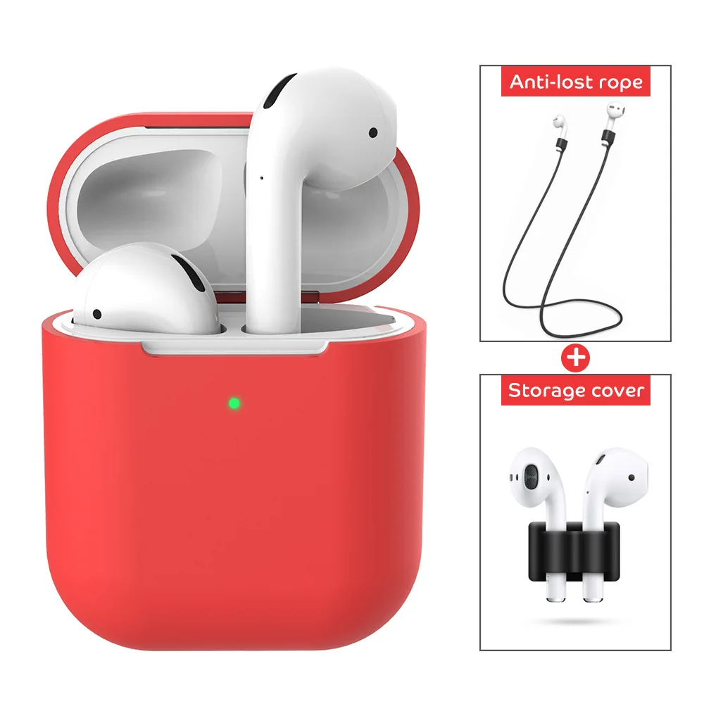 Для airpods iPad Air 2 силиконовый чехол Беспроводной Bluetooth наушники для i60 наушники-вкладыши tws с i10 наушники-вкладыши tws с i9s i7s i70 i80 i90 i100 i200 - Цвет: hongTC2daiheiXheiS