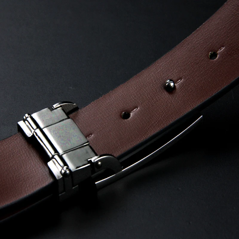 Мужской кожаный ремень модный гладкий с пряжкой бесплатная доставка|smooth buckle belt|men