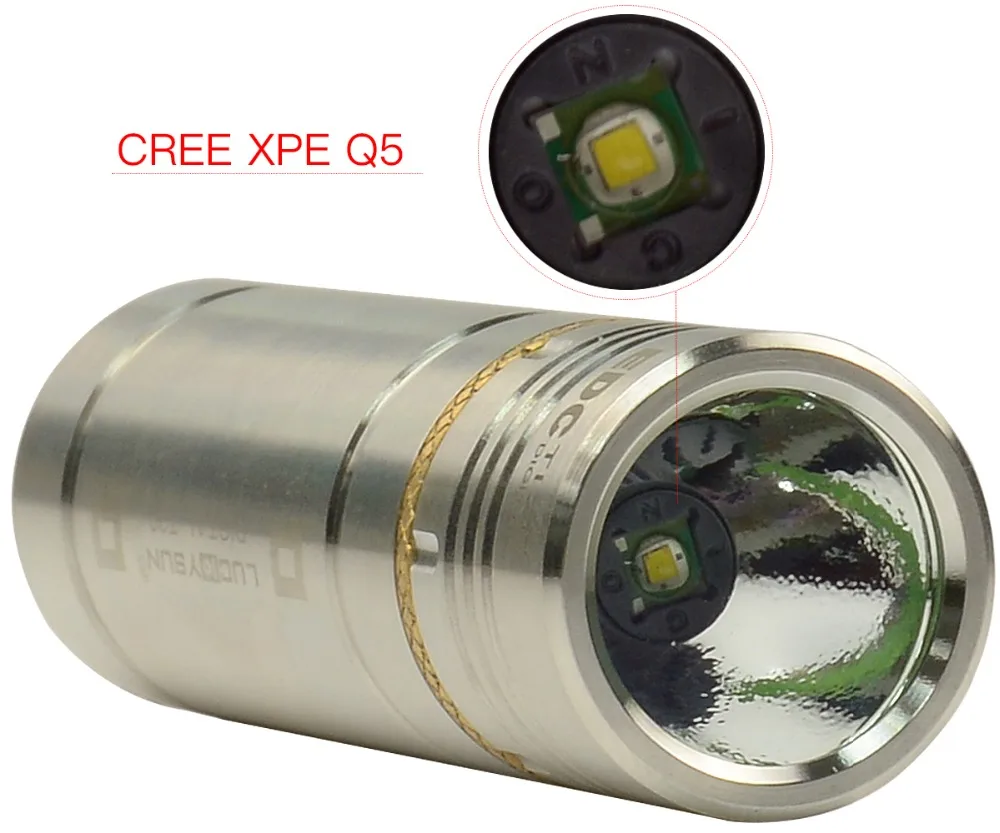 WildTrail миниатюрный светодиодный фонарик из нержавеющей стали 16340 CREE с брелоком