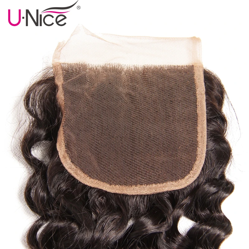 Волосы Unice перуанские глубокая волна Кружева Закрытие 1 шт свободная часть Remy