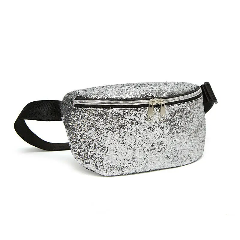 Женская поясная сумка с блестками Блестящий Пояс на молнии Повседневная
