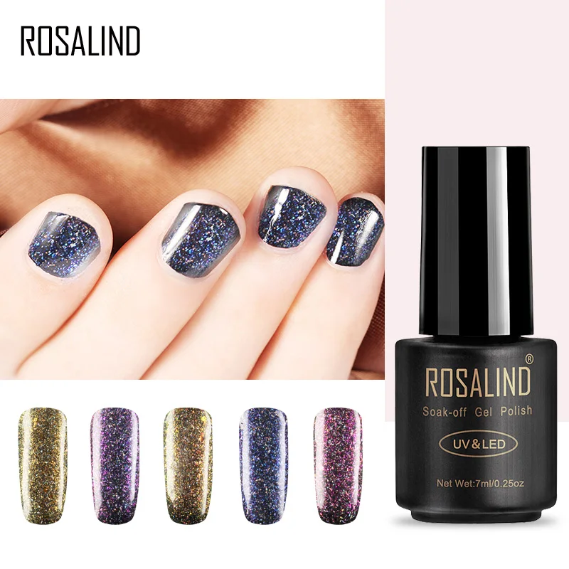 Гель-лак ROSALIND 1S для ногтей 7 мл волшебное звездное небо дизайна блестящий