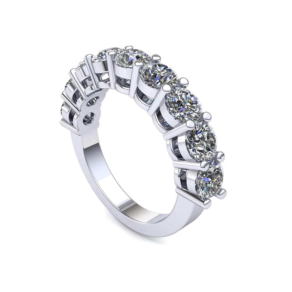 WG покрытый серебром Moissanite круглое кольцо| |