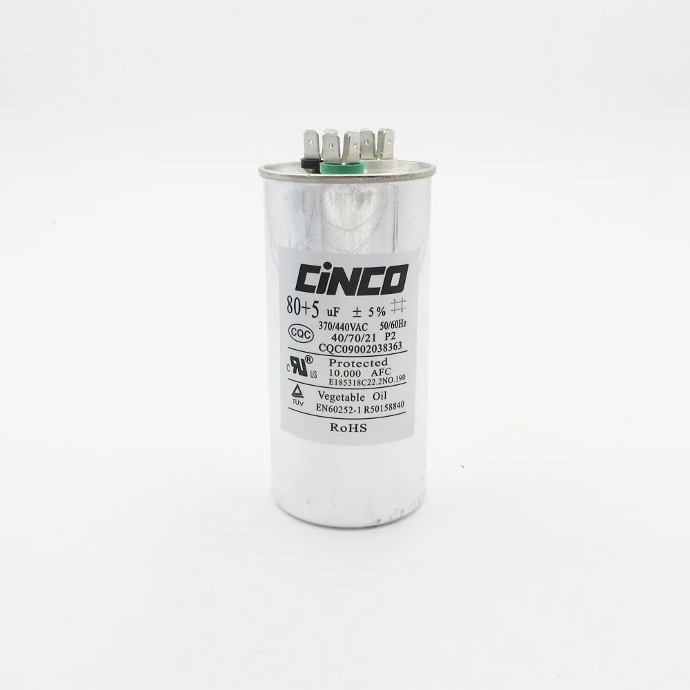 80 uF + 5 370/440VAC Run Capacitor Air Conditioner Compressor Motor Start CBB65 Aluminum Can P2 CBB65A-1 370V 440V | Обустройство