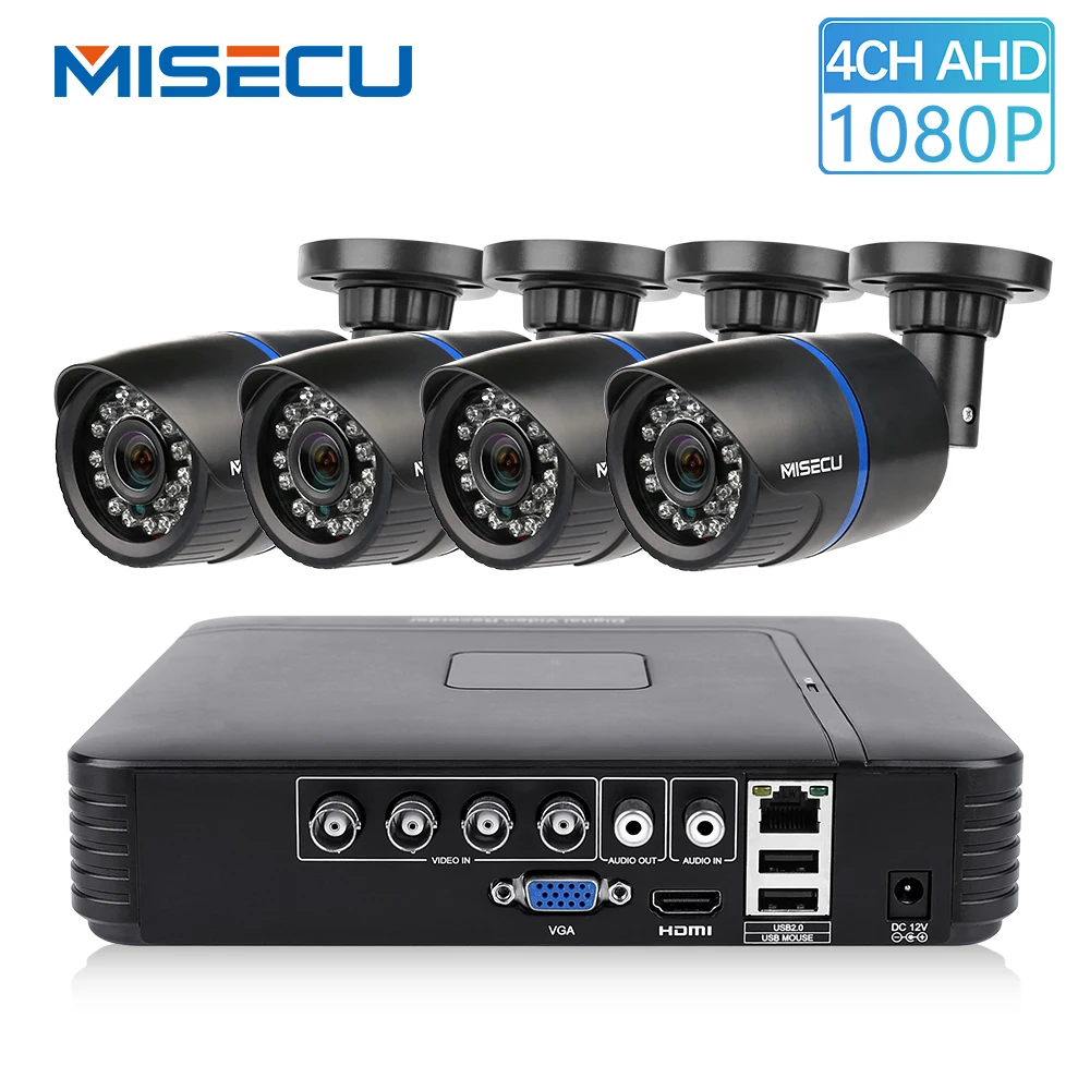 MISECU 4CH CCTV система 720 P 3 в 1 аналоговая камера высокого разрешения, система видеонаблюдения, цифровой видеорегистратор 2 шт. 1,0 МП система наблюдения с инфракрасными датчиками камера 1200 TVL камера наблюдения