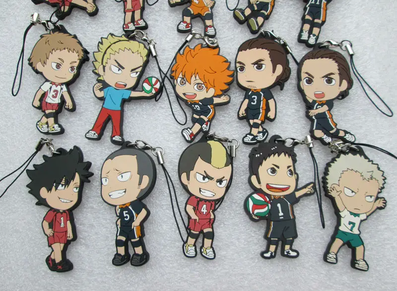 10 комплектов Haikyuu брелки аниме Хината кагаяма Sawamura Sugawara Tanaka nissinoya кулон фигурка