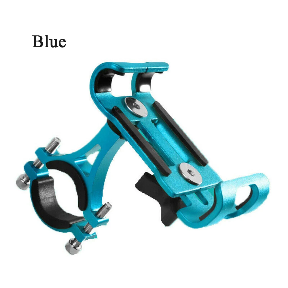 blue Портативный алюминиевый держатель для мотоцикла, велосипеда, сотового телефона, крепление на руль, gps, универсальный нескользящий держатель для велосипеда, поддержка мобильного телефона - Цвет: blue