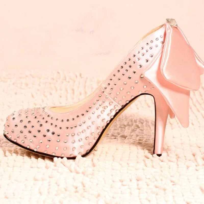2018 туфли ручной работы на высоком каблуке новый стиль 4-дюймовый каблук розовые