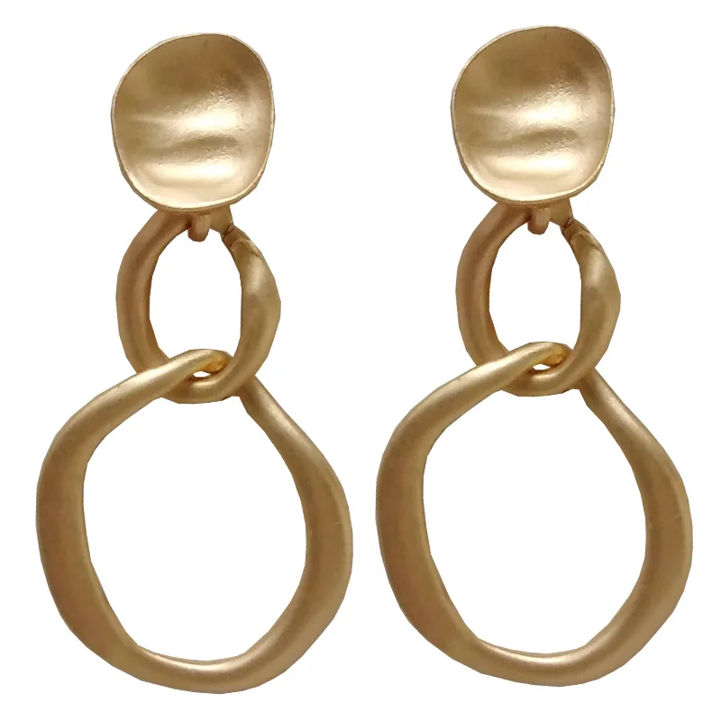 Простые элегантные ажурные металлические круглые серьги без пирсинга клипсы для