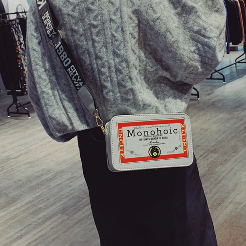 Для женщин Письмо печати кожи квадратный сумка Bandolera крошечные сумочки через