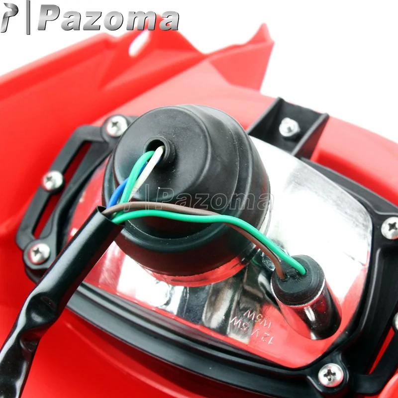 Налобный фонарь Pazoma Red Supermoto для мотокросса внедорожные фары Honda CR CRM CRF 125 FMX 400 250