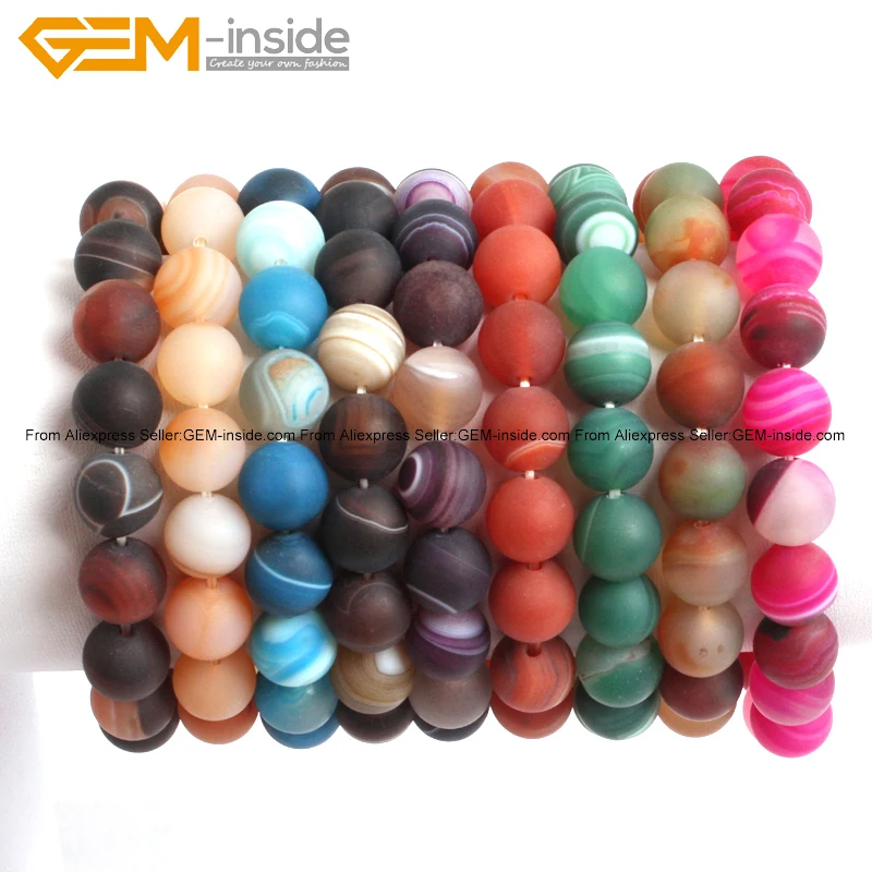 

Matte Sardonyx Onyx Agates Elastic Energy Jewelry Fashion Bracelets 10mm 7inch Length DIY Freeshipping Wholesale Gem-inside