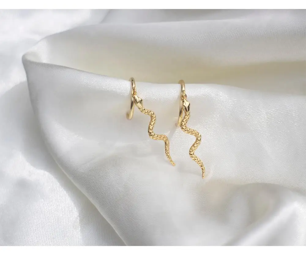 Серьги из стерлингового серебра 925 пробы, модные, персональные, змеиные, животные, кольцо для ушей, серьги-капли, трендовые, дикие, женские, серебряные, ювелирные изделия для ушей