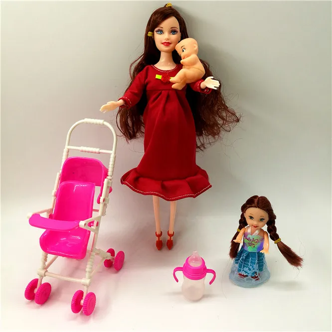 toy doll 2 Комплект из 5 предметов, костюмы для беременных, куклы для мамы/сына/ребенка/Келли/коляски, куклы для девочек, детские игрушки, модные куклы детские игрушки в подарок - Цвет: toy doll 2