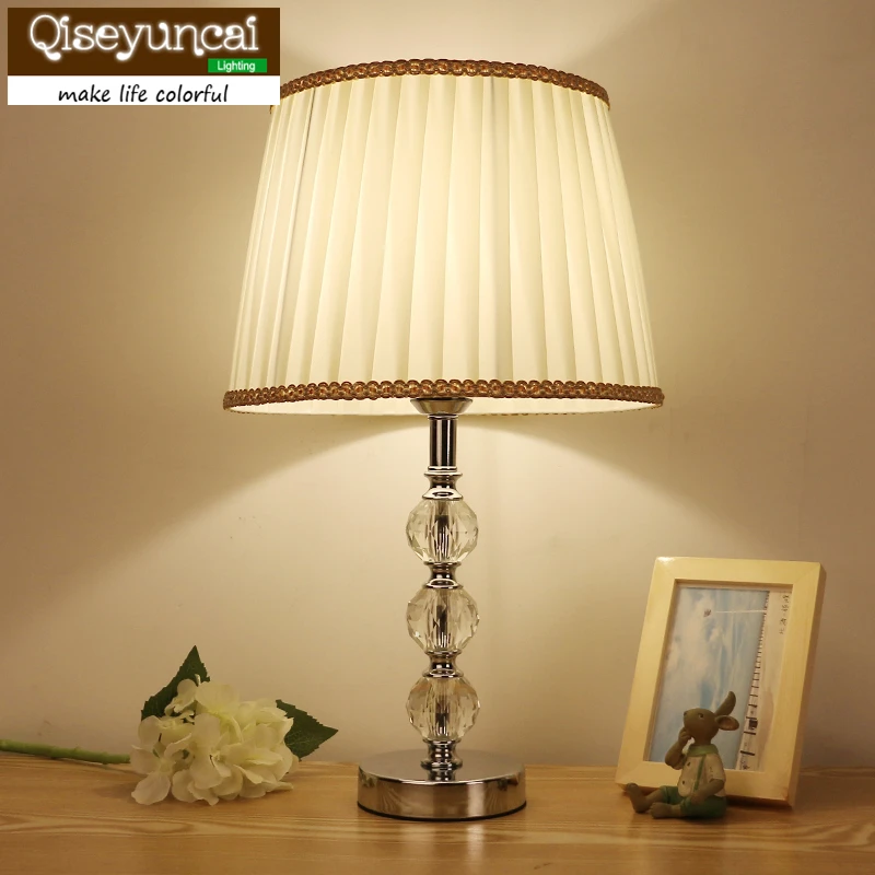 Европейская Хрустальная настольная лампа прикроватная для спальни креативное