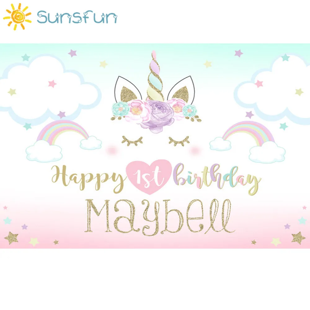 Sunsfun 7x5 футов тонкий Виниловый фон для фотосъемки новорожденных детей с единорогом фоны для студийной фотосъемки с принтом