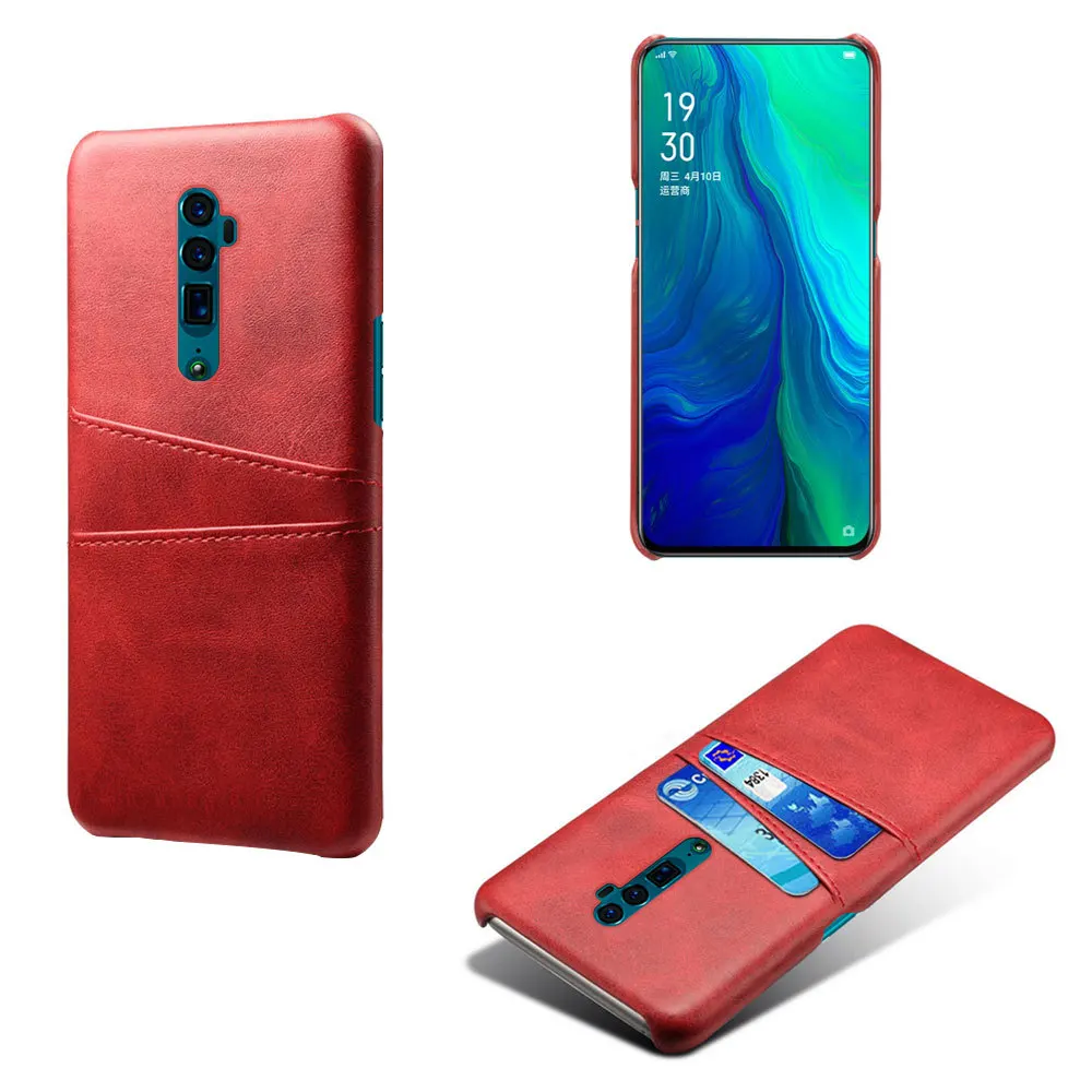 red Oppo Reno чехол для телефона из искусственной кожи карман для карт кошелек Тонкий Ретро Бизнес задняя крышка для Reno 10x Zoom realme 3 Pro 2 U1 X OPPO - Цвет: red
