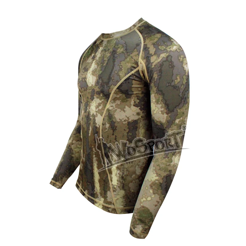 WoSporT тактическая камуфляжная рубашка быстросохнущая дышащая тянущаяся