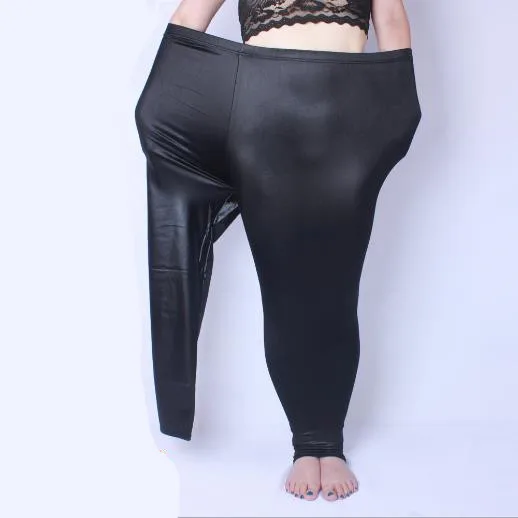 Белые женские брюки 2019 большого размера 5XL из искусственной кожи зимние