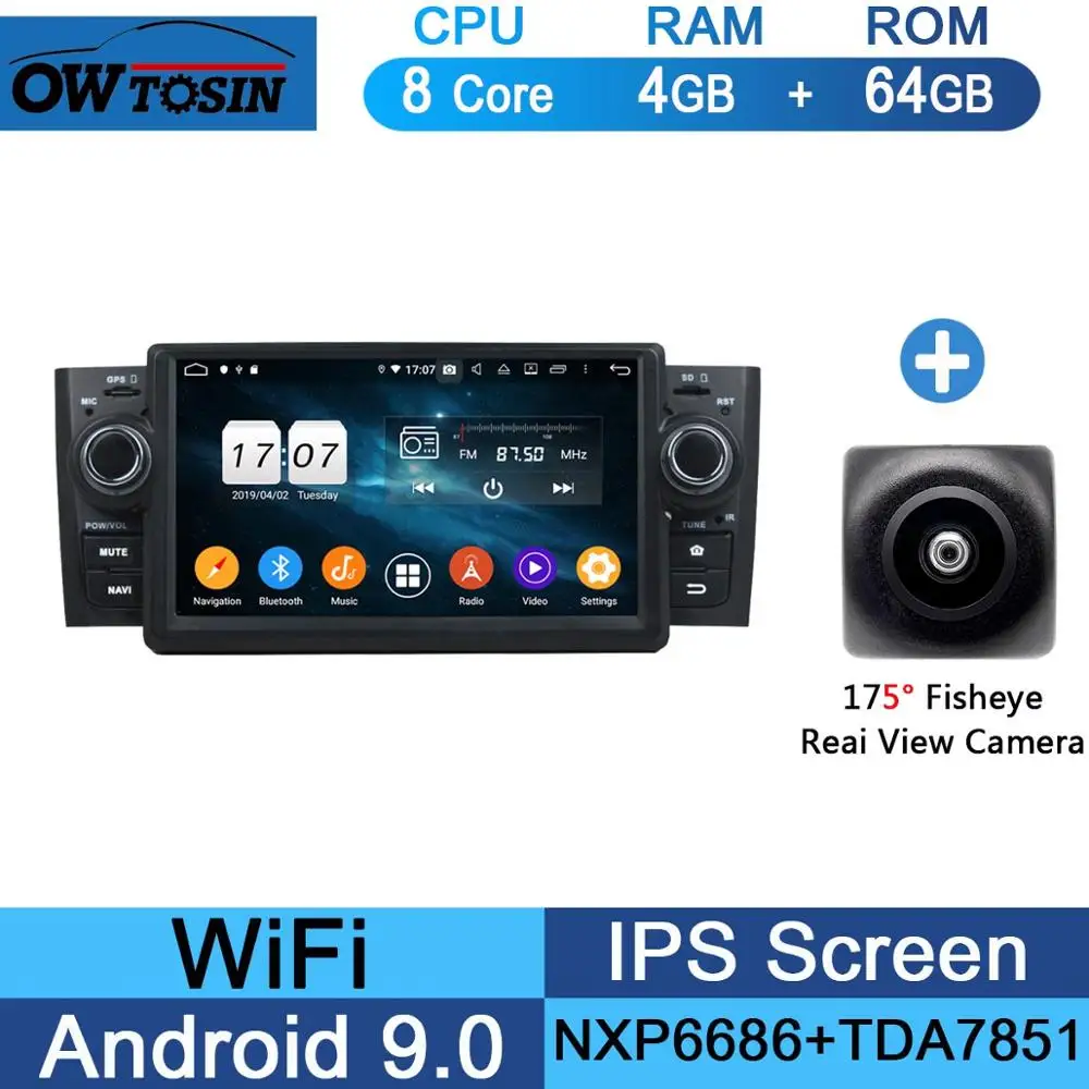 64G Fisheye Camera " ips 8 ядерный 1024*600 4G+ 64G Android 9,0 автомобильный dvd-плеер для Fiat LINEA 2007 2008 2009 2000 2010 2011 2012 2013 CarPlay Parrot BT - Цвет: 64G Fisheye Camera