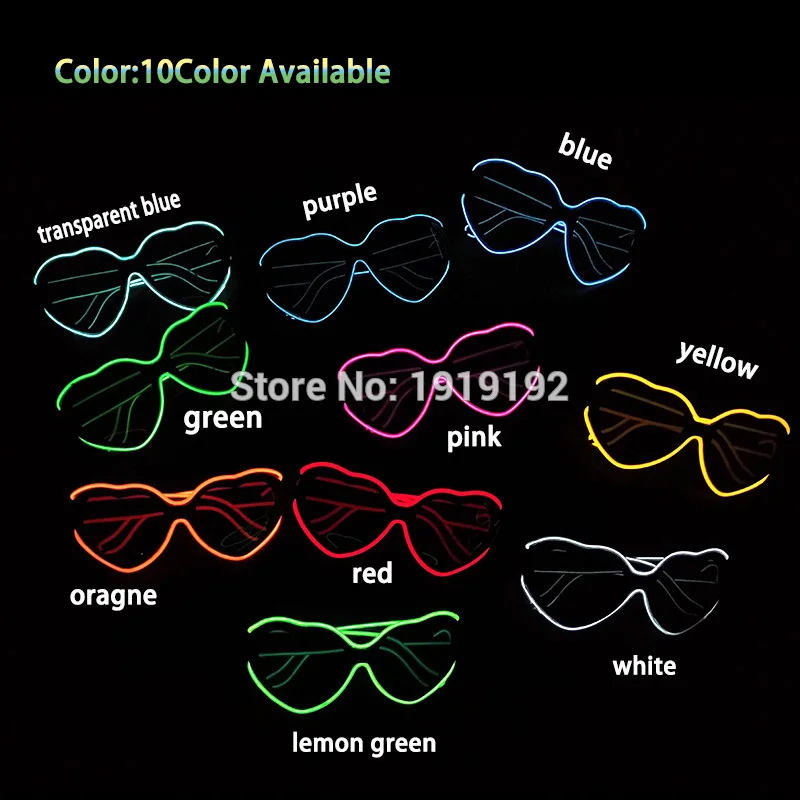 Очки светодиодные в форме сердца с подсветкой светящиеся Классические игрушки