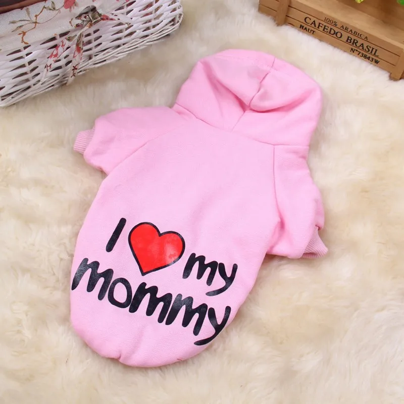 Всесезонные толстовки для собак 100% хлопок одежда я люблю своего папу маму щенка