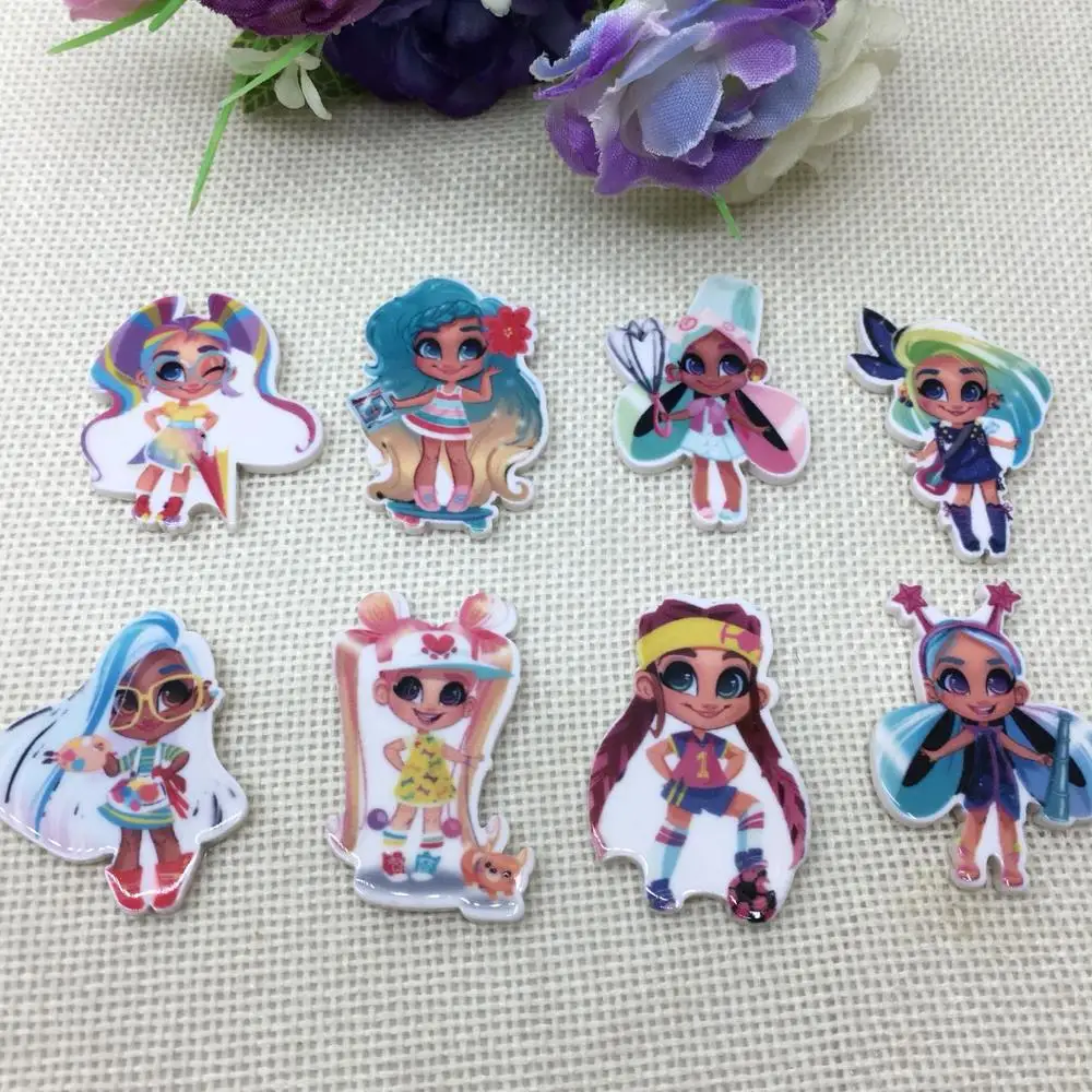 10 шт. kawaii Мультфильм Новая фигурка персонажа из мультфильма ремесла плоские задние смолы лук Diy шпилька аксессуары для волос головной убор MagNICI61