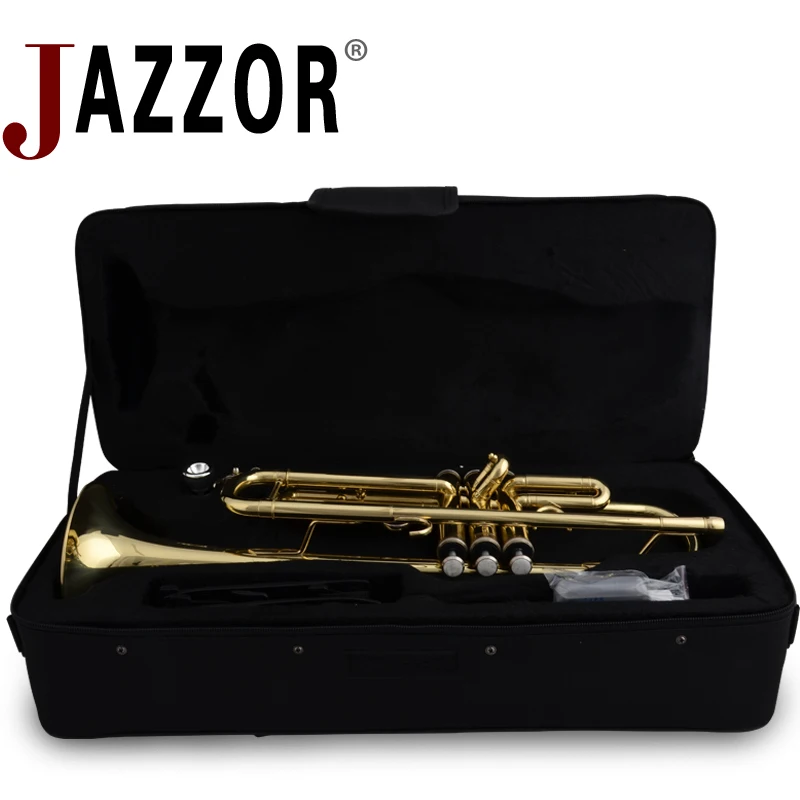 JAZZOR JZTR-300 Bb новичок Труба золото и серебро тромпита с профессиональной трубы мундштук и мягкий чехол