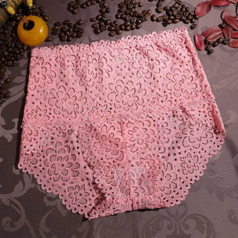 SexeMara Hot Sale High Waist Hollowed Flowers Underwear Seamless Sexy Briefs Women Lace Panties Spandex |