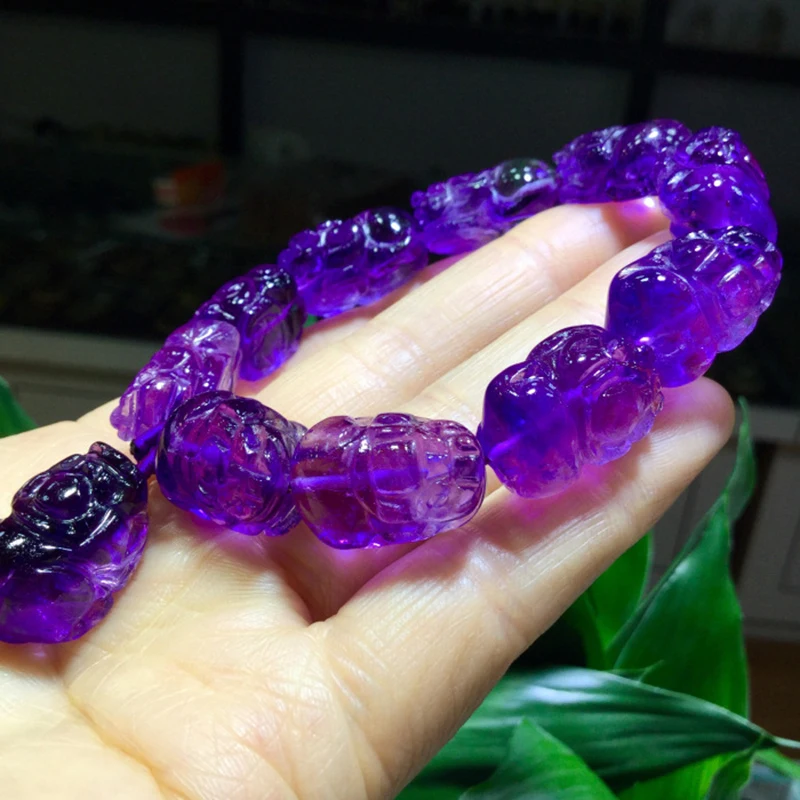 Женские фиолетовые браслеты с натуральным кристаллом трендовые кристаллом|crystal