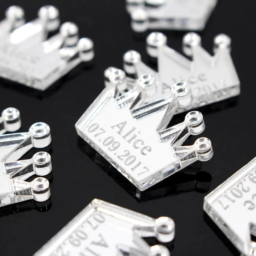 50 * персонализированные принца ребенка душ зеркало Корона стол центральным