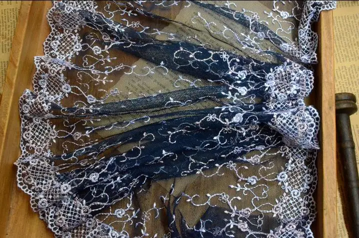 Лидер продаж 5 метров высокое качество темно синяя сетка с кружевной отделкой для