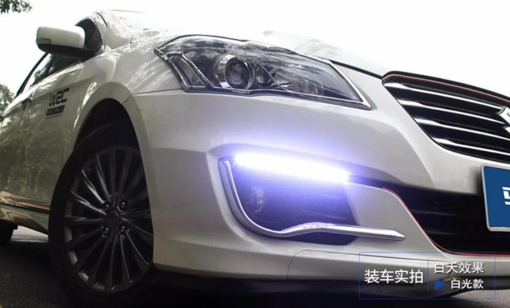 EOsuns led DRL Дневной ходовой светильник для suzuki alivio ciaz, с синим ночным светильник, наивысшего качества