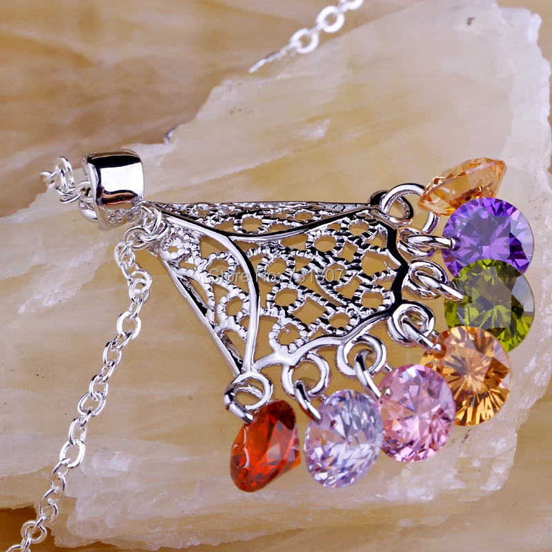 JROSE оптовая продажа фиолетовый морганит гранат перидот розовый и белый CZ