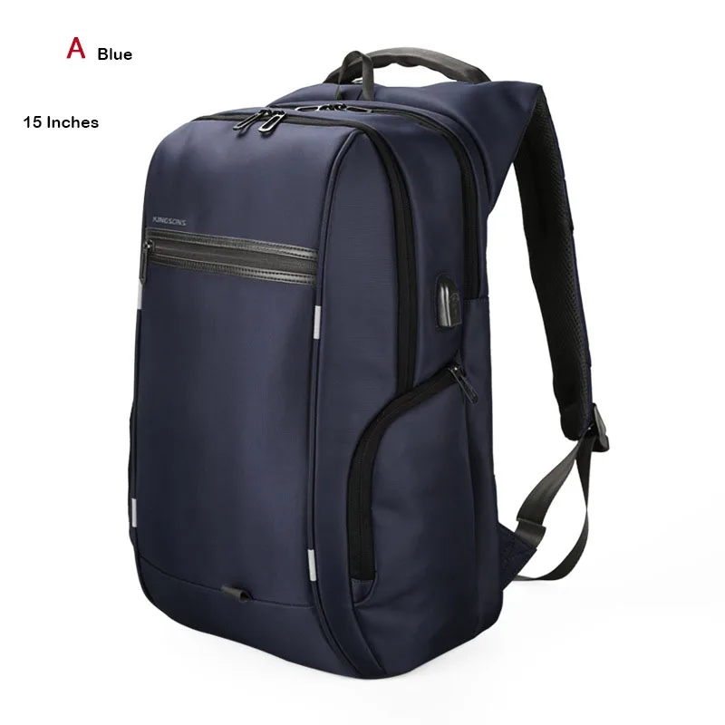 15 Inch A Blue Kingsons рюкзак для мужчин и женщин для 13/15. 6/17 дюймов рюкзак для ноутбука с защитой от кражи для подростков девочек и мальчиков USB зарядка Рюкзак - Цвет: 15 Inch A Blue