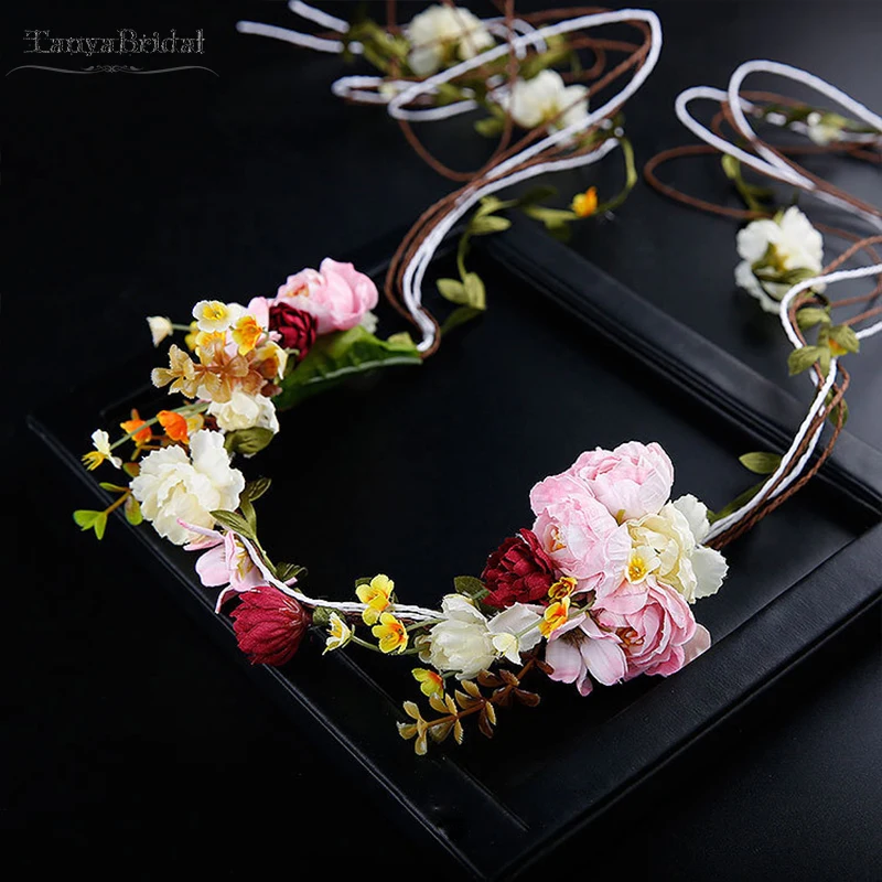 

Bohemian Flower HairDress Boho Bridal Head Flowers Wedding Accessories DH027