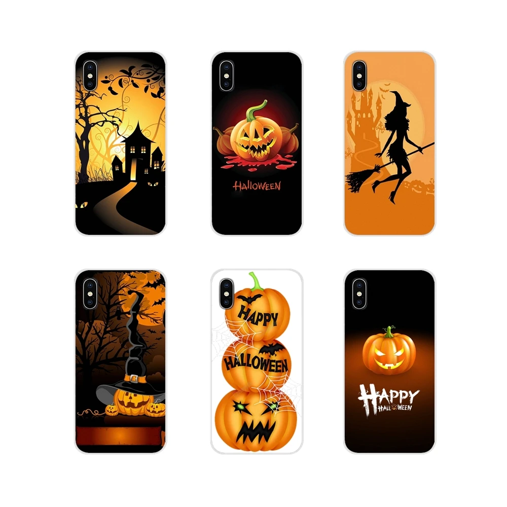 Silicone Phone Shell Cases Happy Halloween Fabric Pumpkin For Samsung Galaxy S4 S5 MINI S6 S7 edge S8 S9 S10 Plus Note 3 4 5 8 9 | Мобильные