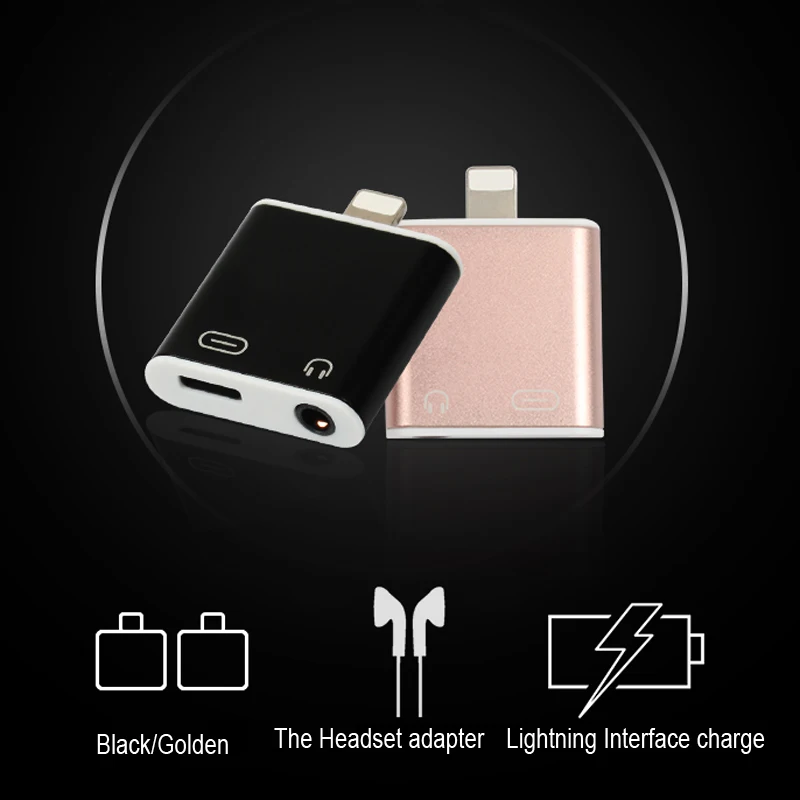 Для Lightning до 3.5 мм Разъем Наушников Адаптер для iPhone 7 Plus 2 в 1 Аудио Наушники и