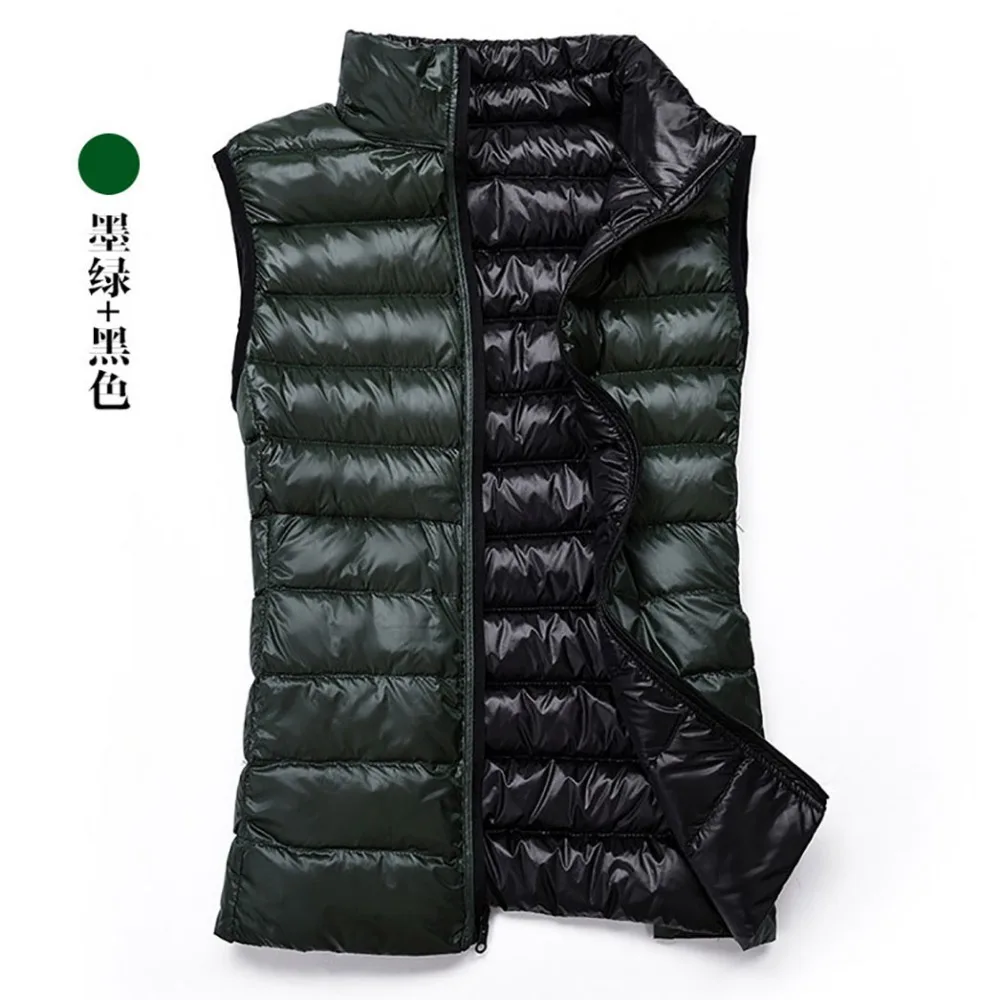 Женский ультра легкий жилет на утином пуху осенне зимний с круглым воротником