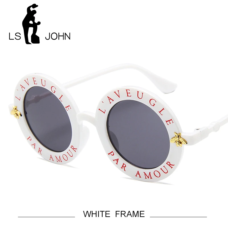 WHITE FRAME LS JOHN, новинка, Ретро стиль, круглые солнцезащитные очки для женщин, фирменный дизайн, Ретро стиль, градиентные оттенки, солнцезащитные очки, UV400 Oculos Feminino Lentes - Цвет линз: WHITE FRAME