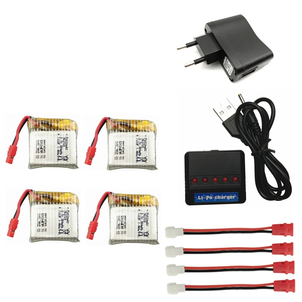 3,7 V 380mAh Lipo батарея для Syma X21 X21w X26 Дрон батарея RC Квадрокоптер запасные части Аксессуары 3,7 v lipo батарея и зарядное устройство - Цвет: set5