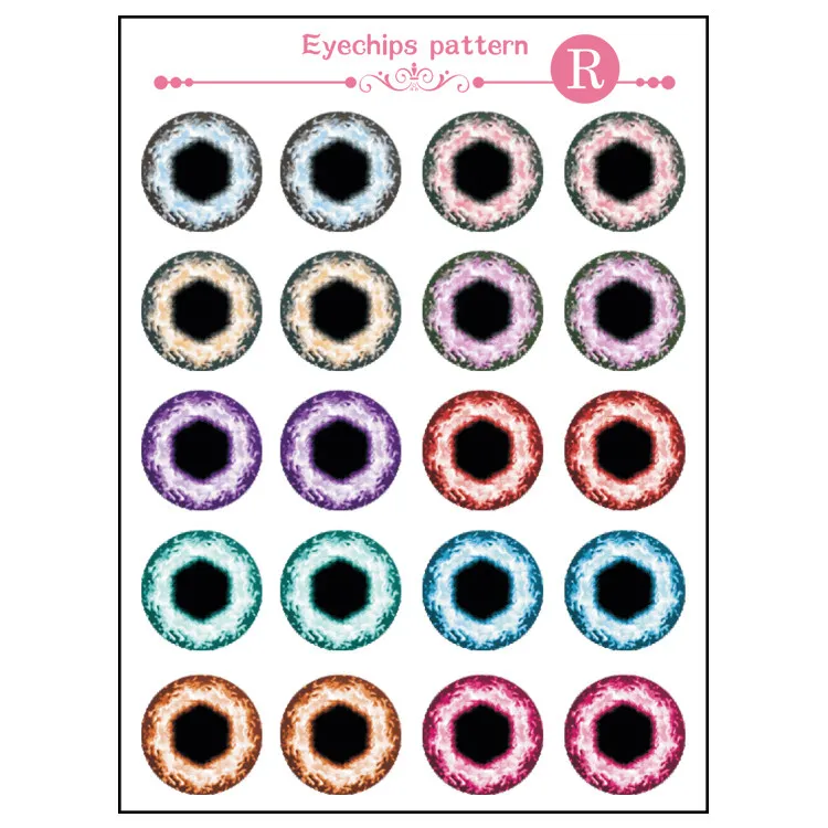 R 10 пар Blyth кукла глазные фишки узор бумажный узор для 1/6 ледяные Blyth глаза куклы - Цвет: R